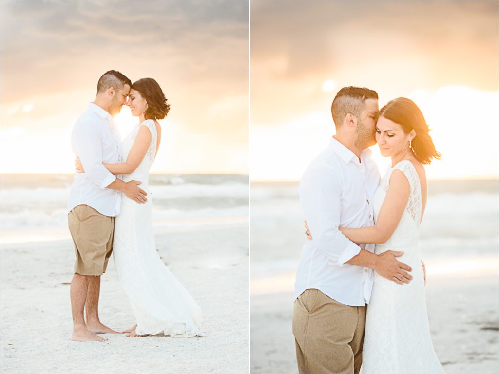 Couple on the beach during a Trash the Dress Session in St Pete Beach FL